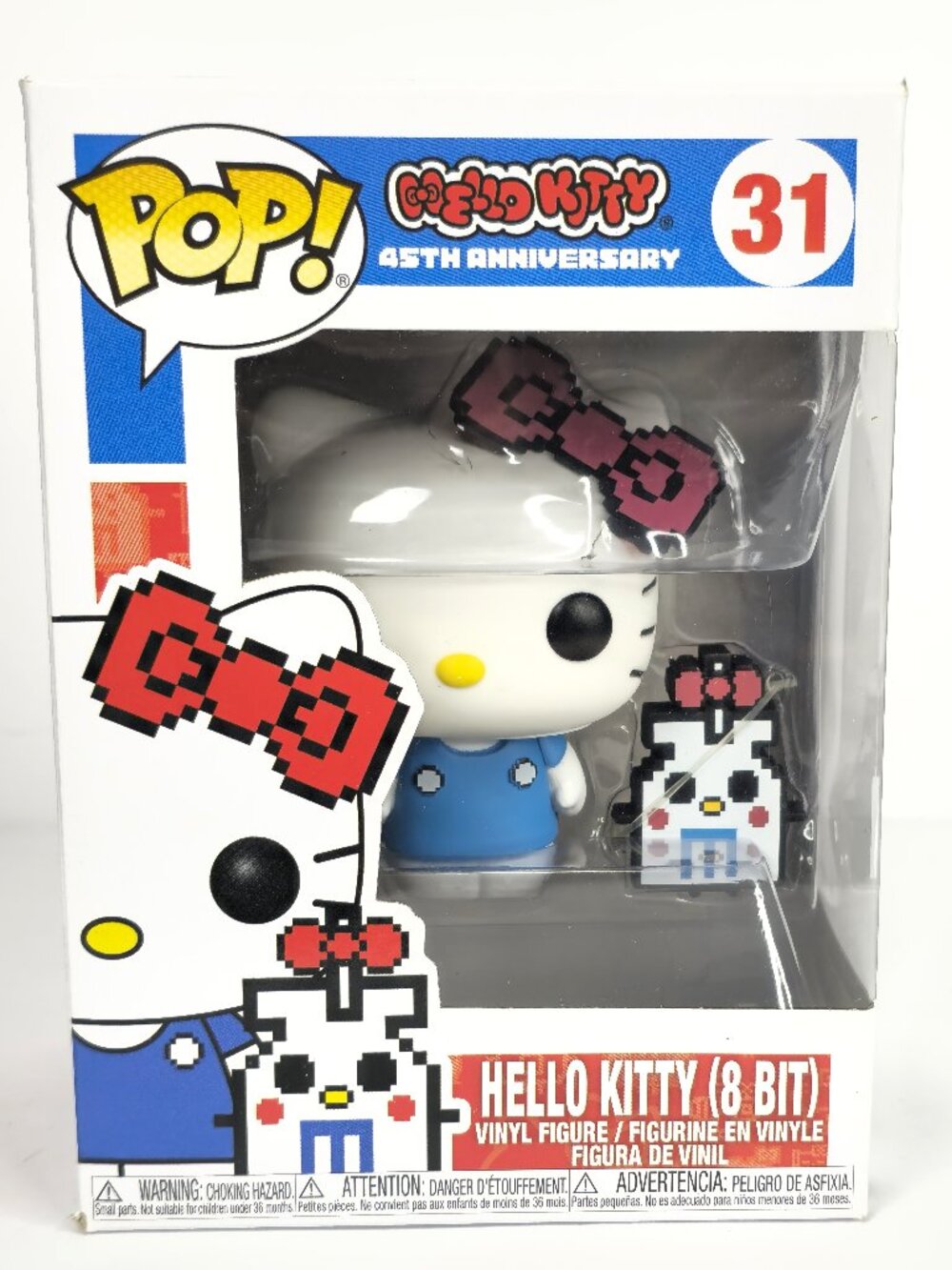 Funko Pop! Hello Kitty (8 Bit) #31 45th Anniversary Sanrio Figure w/Protector